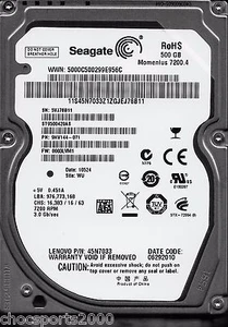 Seagate Momentus 7200.4 ST9500420AS P/N: 9HV144-071 F/W: 0003LVM1 WU 500GB 2.5" - Picture 1 of 1