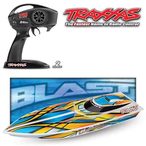 Traxxas Éclatement Bateau Blanc/Orange + 12V-Lader + Akku Sport Brossé 603 MM - Photo 1/12