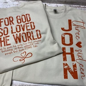 John 3:16 Christian Crew Neck Sweatshirt - Picture 1 of 3