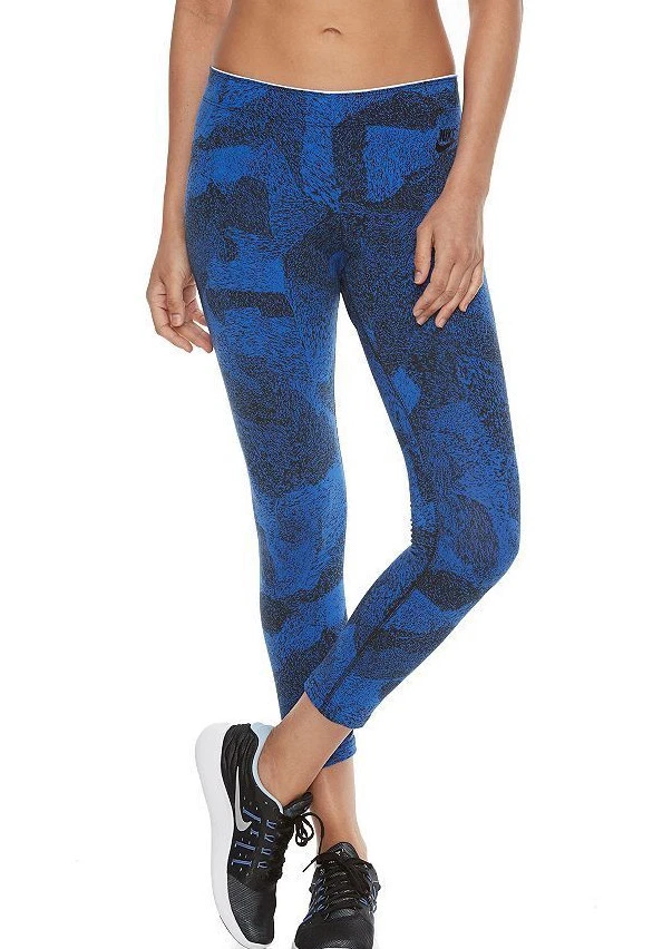 Nike Women's Talistatic Graphic Blue/Black Capri Leggings (866074)  Size M/L NWT - Image 1 of 4