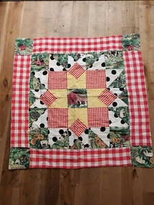 One Of A Kind Cottagecore  Baby Blanket Handmade Quilt Farm Grannycore EUC - Picture 1 of 10