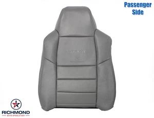 02 F250 Lariat CREW-Passenger Side Lean Back Replacement Leather Seat Cover Gray - Imagen 1 de 12
