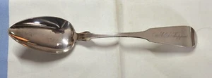 COIN SILVER SERVING SPOON/NEWEL HARDING, BOSTON MASS. 1830's / CLASSIC MONOGRAM - Picture 1 of 4