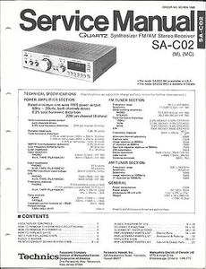 ORIGINAL TECHNICS FM/AM STEREO RECEIVER SA-C02 SERVICE MANUAL REPAIR - Picture 1 of 1