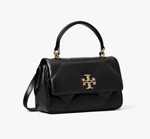 NEW Tory Burch Kira diamond-quilted tote bag Black Napa Soft leather NWT $498 - Picture 1 of 7