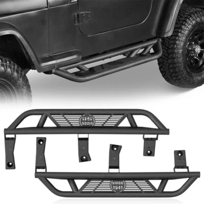 Fit 1987-1995 Jeep Wrangler YJ Tubular Side Step Nerf Bars Running Board Steel - Изображение 1 из 4