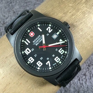 Wenger Swiss Military Men 7291A Casual Date Leather Quartz Analog Watch 8 1/4" - Picture 1 of 12