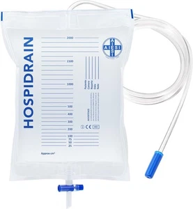 Sacs d'urine aiesi® lit 2 litres tube 120 cm avec rubbet de rugueux ... - Afbeelding 1 van 1