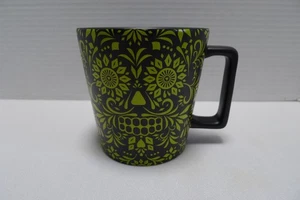 Starbucks Day of the Dead Sugar Skull Becher Grün & Schwarz 14oz. 4" hoch mit Aufkleber - Bild 1 von 6