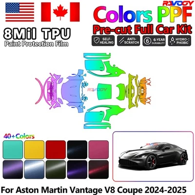 Película de protección de pintura PPF precortada para Aston Martin Vantage V8 cupé 2024-2025 Foto 1 de 4