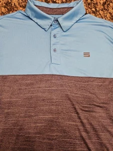 Three Sixty Six Performance Golf Polo zweifarbig blau braun Space Dye Herren L - Bild 1 von 9