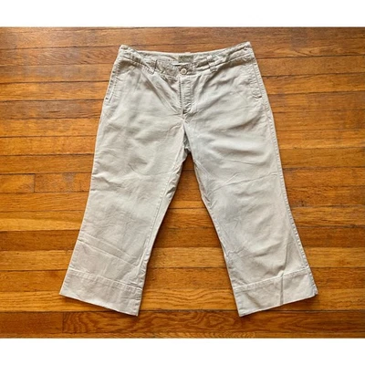 AMERICAN EAGLE OUTFITTERS Beige Flat Front Crop Cargo Pants sz 12 - Image 1 of 4