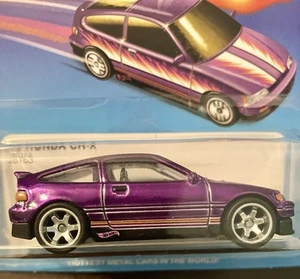 Pneumatici in gomma Hot Wheels Custom Ultra Hots 88 Honda CRX Real Riders senza trapano LOOK - Foto 1 di 6