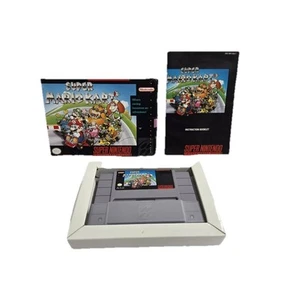 SUPER MARIO KART SUPER NINTENDO SNES 1992 RARE ZELDA POSTER TESTED CIB - Picture 1 of 13