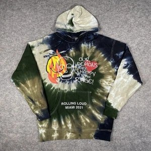 Rolling Loud Miami 2021 Sudadera con Capucha Para Hombre Grande Tie Dye Happy At The Rage Calavera Algodón - Imagen 1 de 13