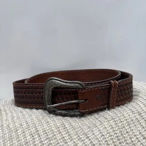 Cintura in vera pelle lavorata western pieno fiore taglia 46 USA larga 1-1/2" - Foto 1 di 6