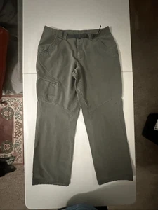 Mountain Hardwear Men's Army Green Belted Straight Leg Cotton Hiking Pants Large - Picture 1 of 8