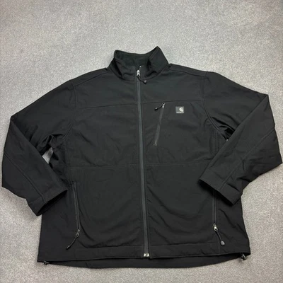 Carhartt Jacket Adult X Large Black J250 Soft Shell Lined Bomber Nylon Chore Men - Image 1 of 4