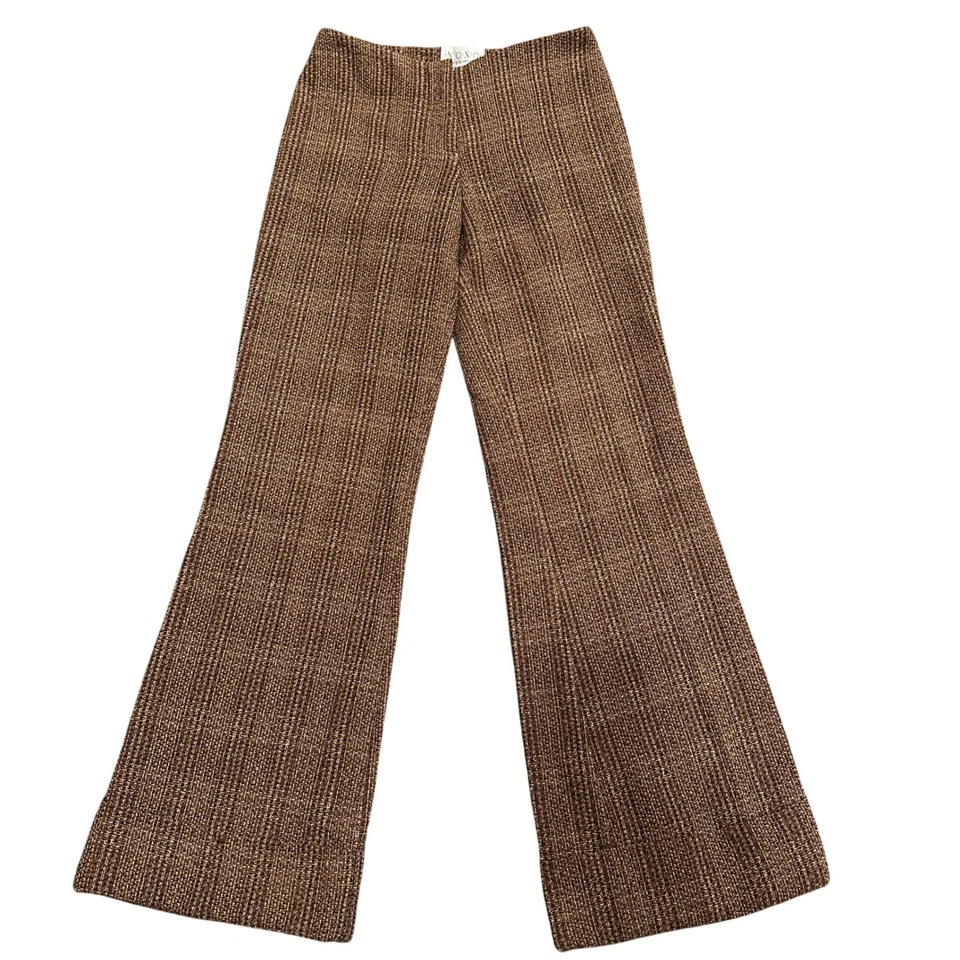 XOXO Women's Flare Leg Pants Size 3 Brown Wool Blend Retro Style USA Made - Image 1 of 4