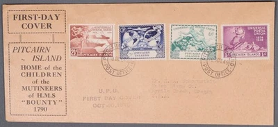 MayfairStamps Pitcairn Islands FDC 1949 Universal Postal Union Anniversary First - Image 1 of 2