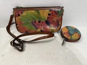 Bandolera Patricia Nash Acuarela Mariposa Pequeña Cuero Con Monedero - Imagen 1 de 10