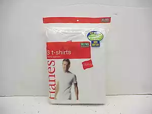 3 T-shirt girocollo uomo Hanes in cotone senza etichette XL 46-48 - Foto 1 di 2