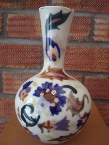 Flaschenvase ~ handbemalt und signiert auf Sockel MM - Bild 1 von 2
