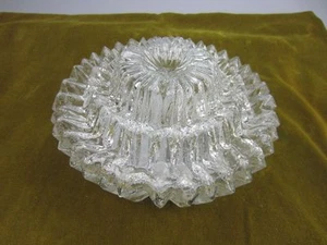 Vintage Orig. Deckenlampe Plafoniere abgestuft Lamp Ice Glas 60er 70er Design - Bild 1 von 1