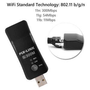 Adaptateur de Dongle WiFi USB TV, 300Mbps, récepteur sans fil universel RJ45 WPS - Photo 1/12