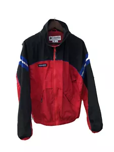 VINTAGE Columbia Sport Full Zip Wind Breaker Red/Black Jacket Mens Sz L - Picture 1 of 6