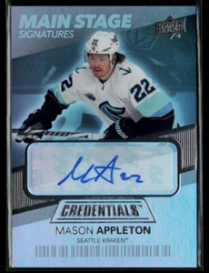 2021-22 Upper Deck Credentials Main Stage Signatures #BTS-MA Mason Appleton - Picture 1 of 2