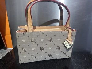 DOONEY & BOURKE BROWN PRINT small HANDBAG Canvas & leather - Picture 1 of 9