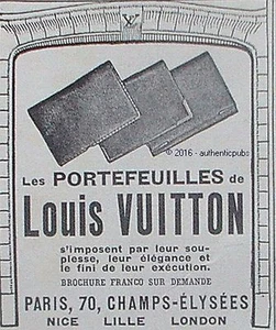 PUBLICITE LOUIS VUITTON PORTEFEUILLES BAGAGERIE DE LUXE DE 1925 FRENCH AD PUB - Picture 1 of 1