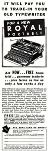1937 Royal Portable Typewriter: Trade In Your Old Typewriter Vintage Print Ad - Picture 1 of 1