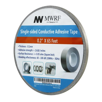 MWRF SOURCE 0.2" X 65' Conductive Cloth Fabric Adhesive Faraday Tape RF Signal Blocking