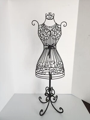 Black Metal Wire Dress Form Mannequin Jewelry Stand Holder Display 29 x 10 Decor - Image 1 of 4