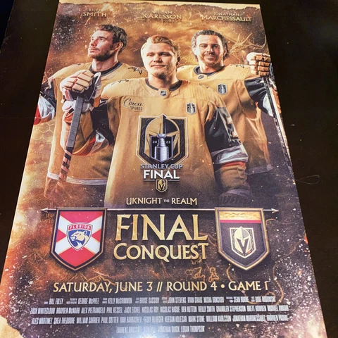 VEGAS GOLDEN KNIGHTS R4G1 Stanley Cup Final GAME DAY POSTER 6/3/23 Cover