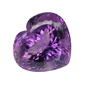 Hermosa piedra preciosa natural certificada de 100 quilates con forma de corazón de amatista púrpura - Imagen 1 de 5