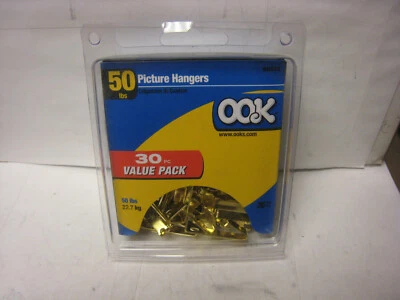 Colgador convencional de acero chapado en latón 30 p OOK 55513 50 lb. con uñas Foto 1 de 4