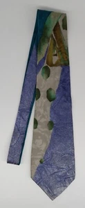 Alcione Milano 100% Silk Tie blue abstract design Made in Italy - Picture 1 of 3