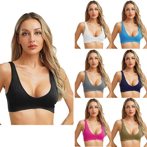 Women Crop Tops Sleepwear Bra Bikini Bustier Underwear 1/4 Cups Bralette Yoga - Picture 1 of 70