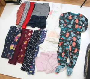 Lot of 17 Girls Clothes Pants Shorts Pajamas Hats Dinosaurs Blue White Etc FRB38 - Picture 1 of 7