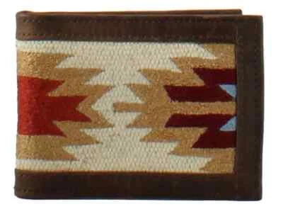 Мужской бумажник Nocona вестерн зажим для денег кожаный ацтекский ковер ткань коричневый N5412802 - Изображение 1 из 2