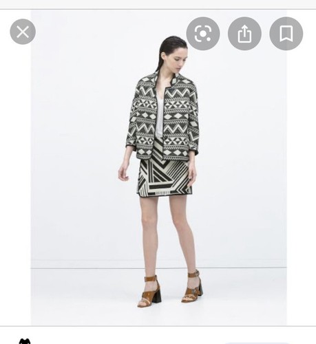 OFF WHITE Zara NWT XS Jacket Blazer Black & Off White Lined Pockets Faux Leather Trim