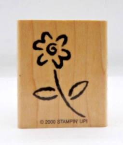 Imagen de flor de sello Stampin' Up! ©2000 13/4" x 11/2" Flor Estilizada - Imagen 1 de 4