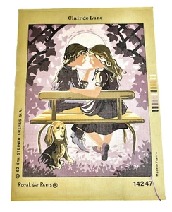 🌙ROYAL PARIS Tapestry CANVAS ONLY~Clair deLune~Moonlight~Boy&Girl~Cotton France - Picture 1 of 9