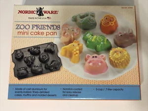 Nordic Ware Zoo Friends Mini Cake Muffin Pan - 3 Cup Capacity NEW - Picture 1 of 7