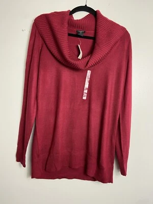 Ann Taylor Loft Burgundy Red Turtleneck Cowl Neck Sweater Women Size Large NWT - Image 1 of 4