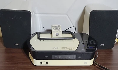 JVC Mini Shelf Stereo CD  AM/FM  Playback W/2 Speakers CA-UXN1W w/Remote WORKS - Image 1 of 4
