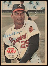 1968 O-Pee-Chee Posters OPC Pin-Ups Felipe Alou Atlanta Braves #21